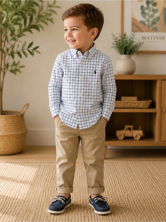 Ralph Lauren Other - Ralph Lauren White & Navy Windowpane Button-Down Shirt